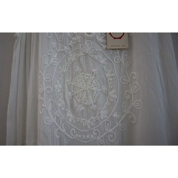 Anthropologie RAGA Women's Sz S White Sheer Love Short Dress - Picture 6 of 12